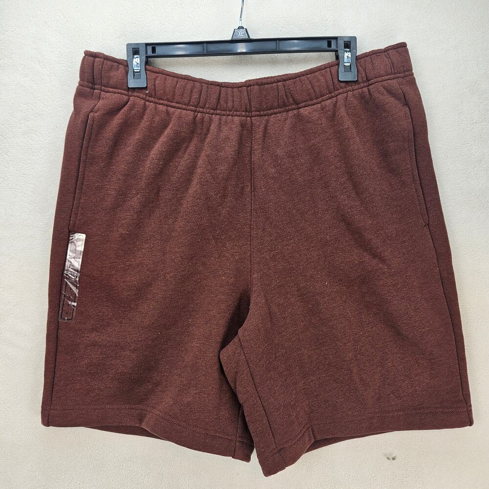 VRST MEN'S LARGE 8" CLASSIC FLEECE BROWN HEATHER SHORTS NWT